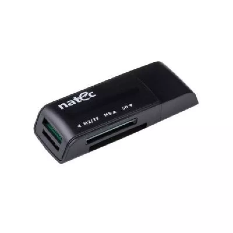 Natec MINI ANT 3 Lector de tarjetas USB 2.0 (SD, SDHC, MMC, M2, microSD), Negro (NCZ-0560)
