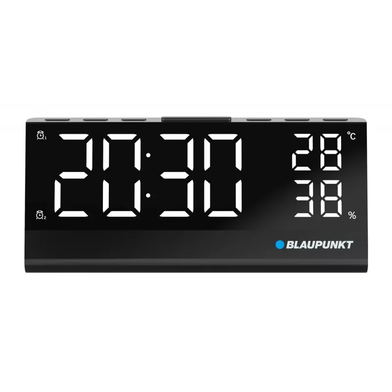 Despertador CR10ALU FM PLL con sensor de temperatura y humedad integrado