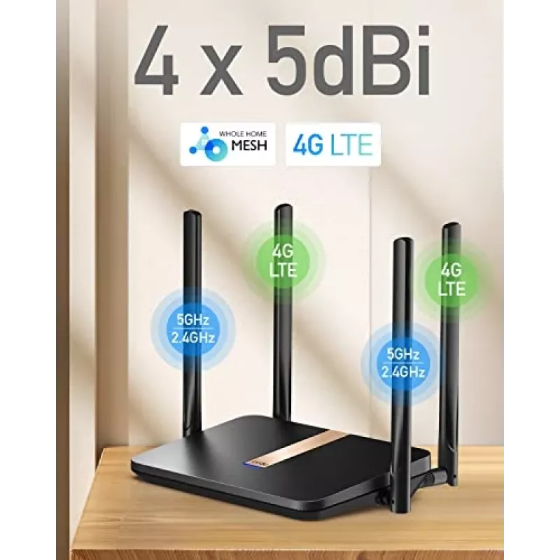 Router inalámbrico Cudy LT500D Fast Ethernet doble banda (2,4 GHz / 5 GHz) 4G negro