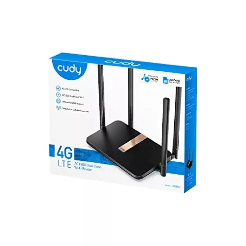 Router inalámbrico Cudy LT500D Fast Ethernet doble banda (2,4 GHz / 5 GHz) 4G negro