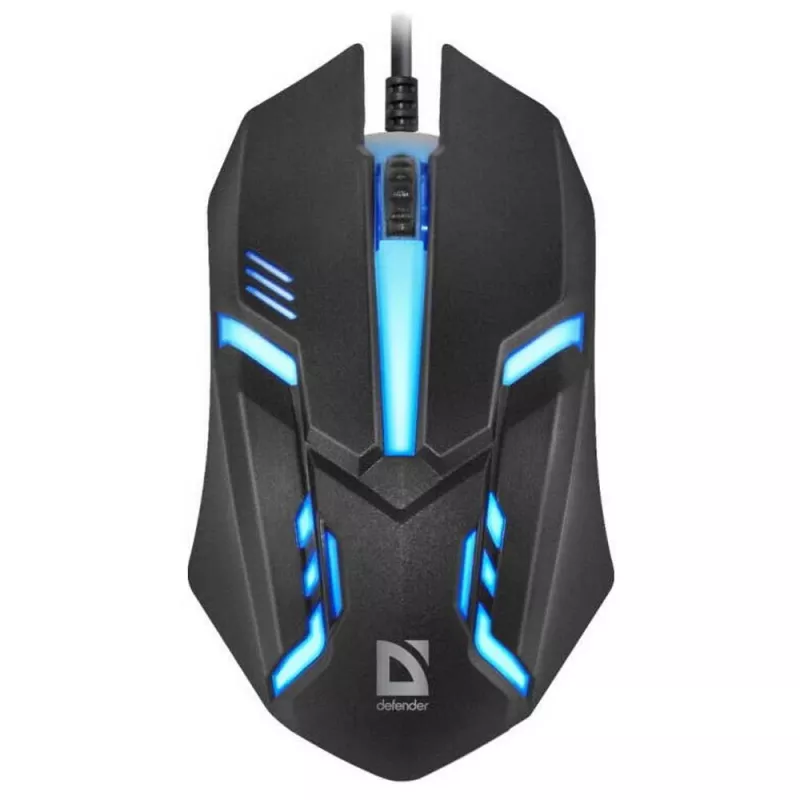 Ratón óptico con cable DEFENDER CYBER MB-560L — ambidiestro, 1200 DPI, USB Type-A, 2 botones, negro