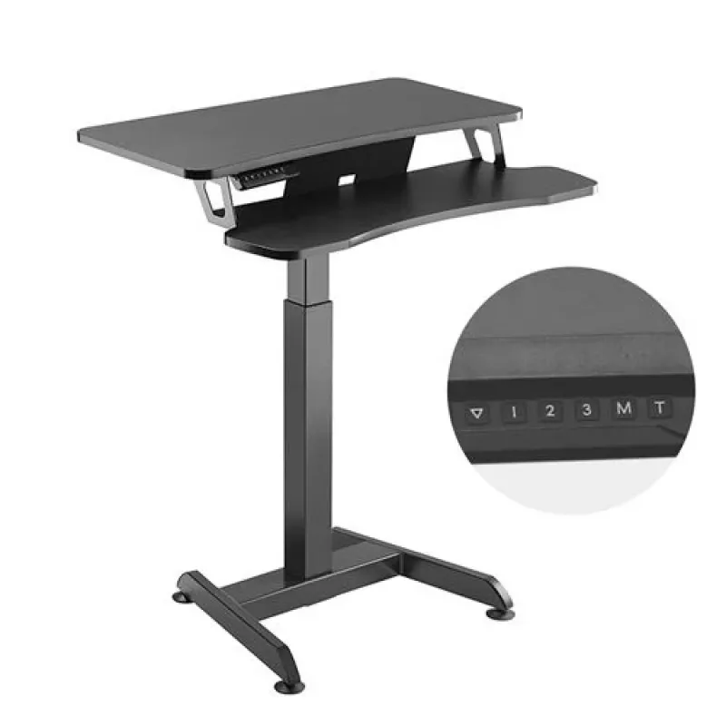 Escritorio elevable eléctrico portátil Maclean MC-835 72 – 122 cm, máx. 37 kg, panel de control, puesto de trabajo sentado-de pie