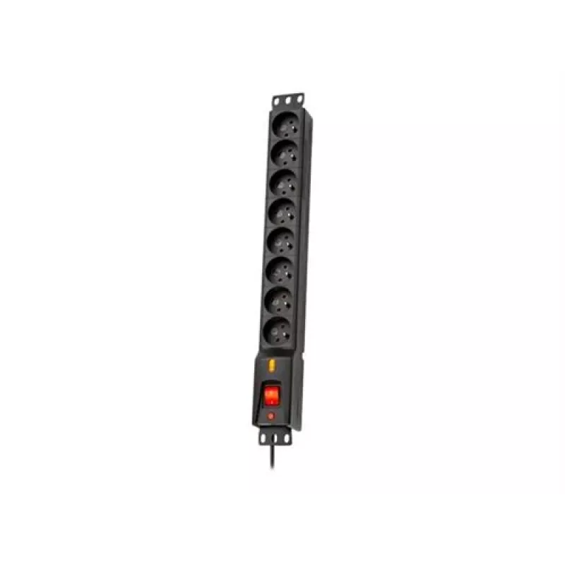Regleta con protección contra sobretensiones LXARM810, 8x 230V, 5m, negra