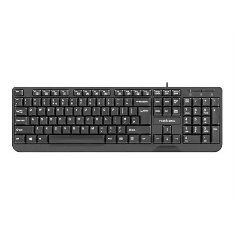 Teclado NATEC TROUT SLIM USB, distribución US, negro