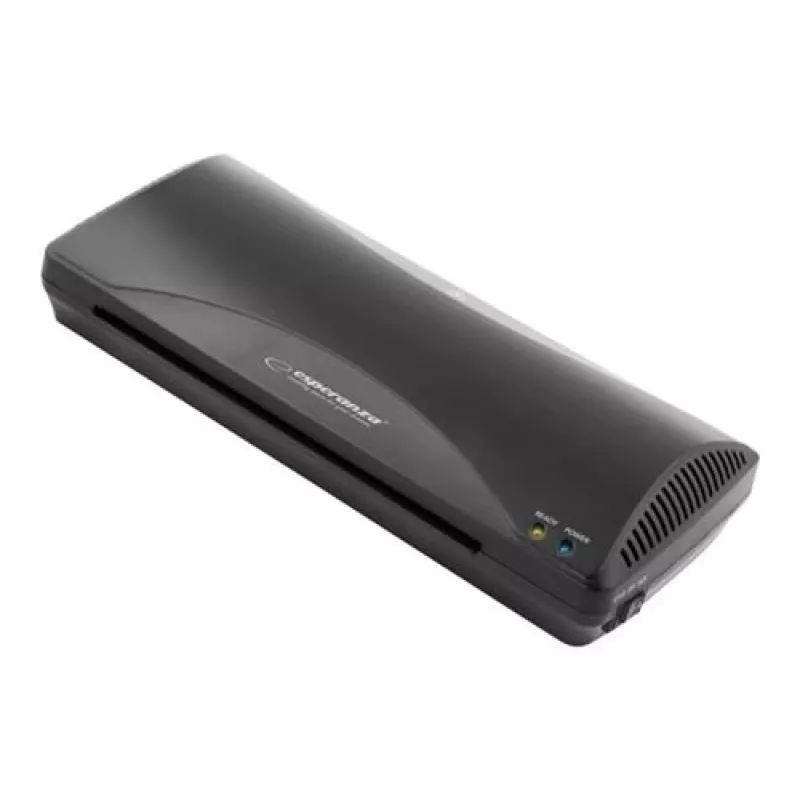 Plastificadora en frío/caliente ESPERANZA EFL001 — A4, ancho máx. 24 cm, funda 80–125 µm, 250 mm/min, grosor 0,6 mm