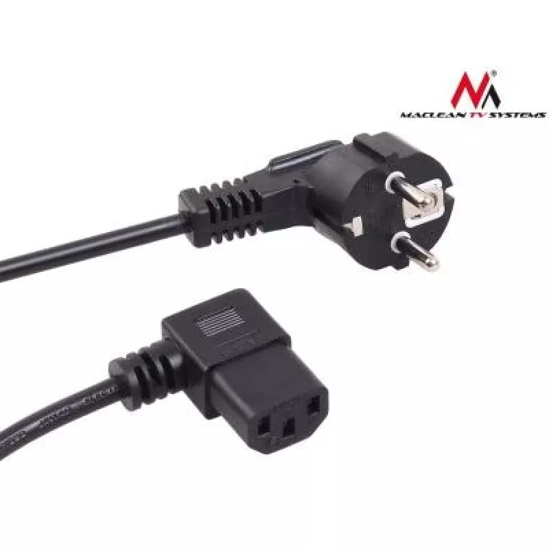 Cable de alimentación con conector de 3 clavijas en ángulo 5M EU MCTV-804