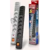 Acar S10 regleta con protección contra sobretensiones, 10 tomas, 1,5 m, negra