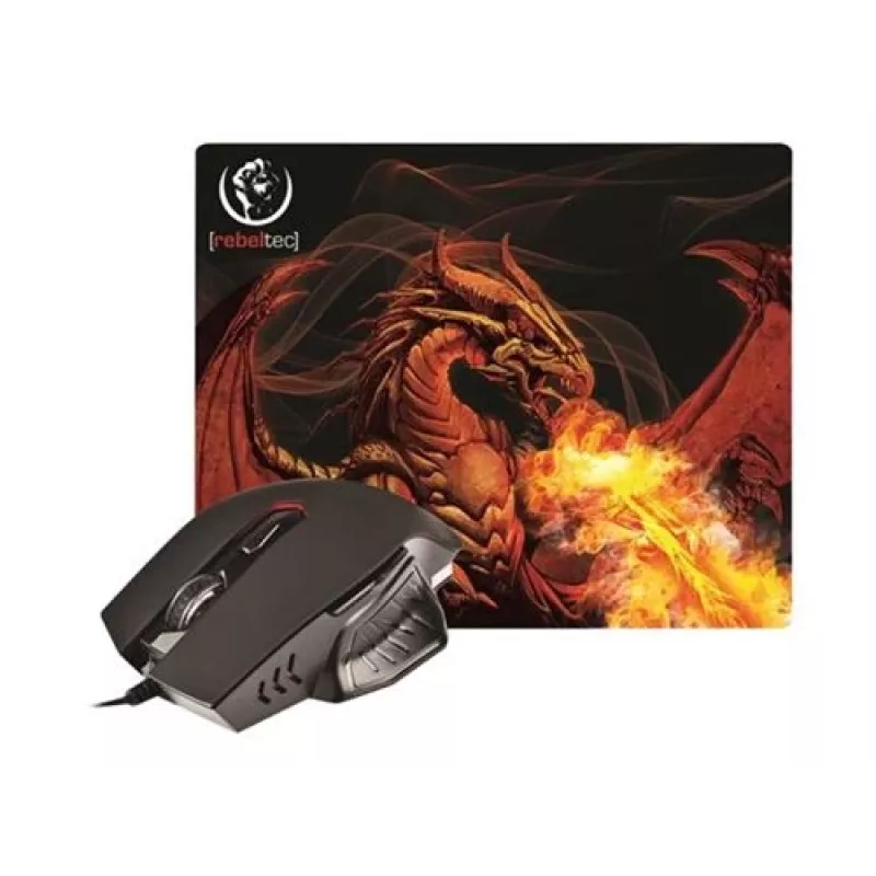 Rebeltec Red Dragon – ratón óptico – 6 botones – con cable – USB