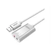 Unitek Y-247A tarjeta de sonido USB estéreo, USB 2.0 tipo A a 2x minijack de 3,5 mm, aluminio, 47 x 28 mm, plateada