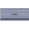 Carcasa SSD Unitek SolidForce Reefer gris — M.2 NVMe PCIe, USB‑C 10 Gbit/s, aluminio, 1 unidad