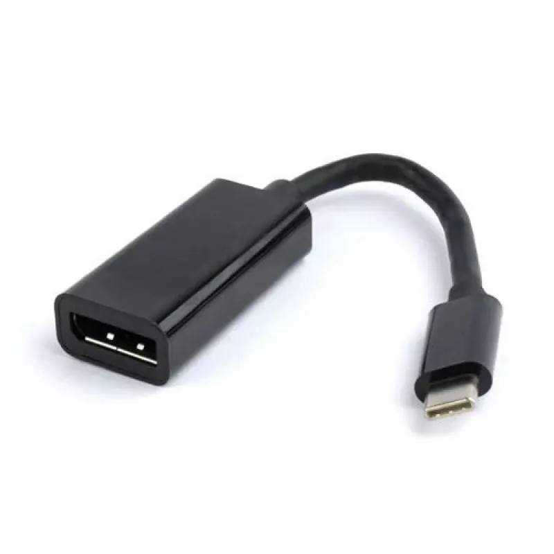 Gembird A-CM-DPF-01 adaptador de USB-C a DisplayPort, 15 cm, negro