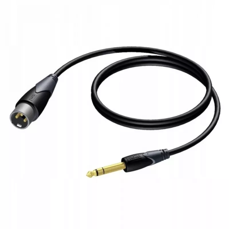Cable de audio Procab conector macho XLR a conector jack de 6,3 mm (1/4 de pulgada), estéreo, 3 m