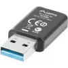 Lanberg NC-1200-WI adaptador WiFi USB 3.0 AC1200 de doble banda, 2 antenas internas, negro
