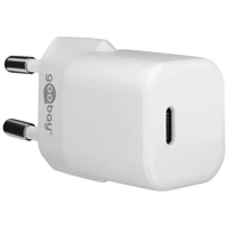 Cargador rápido de CA para interiores GOOBAY 59716 — USB-C, 30 W, blanco