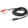 Equip 147093 cable de audio, 2 x RCA hembra a jack 3,5 mm macho, 2,5 m, negro