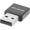 Adaptador USB Wi-Fi LANBERG NC-0300-WI, 2 antenas internas de 2 dBi, USB 2.0, hasta 2400 Mbit/s, negro