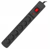 Regleta de enchufes ARMAC Multi M6 con protección contra sobretensiones, 6 tomas, cable de 10 m, negra