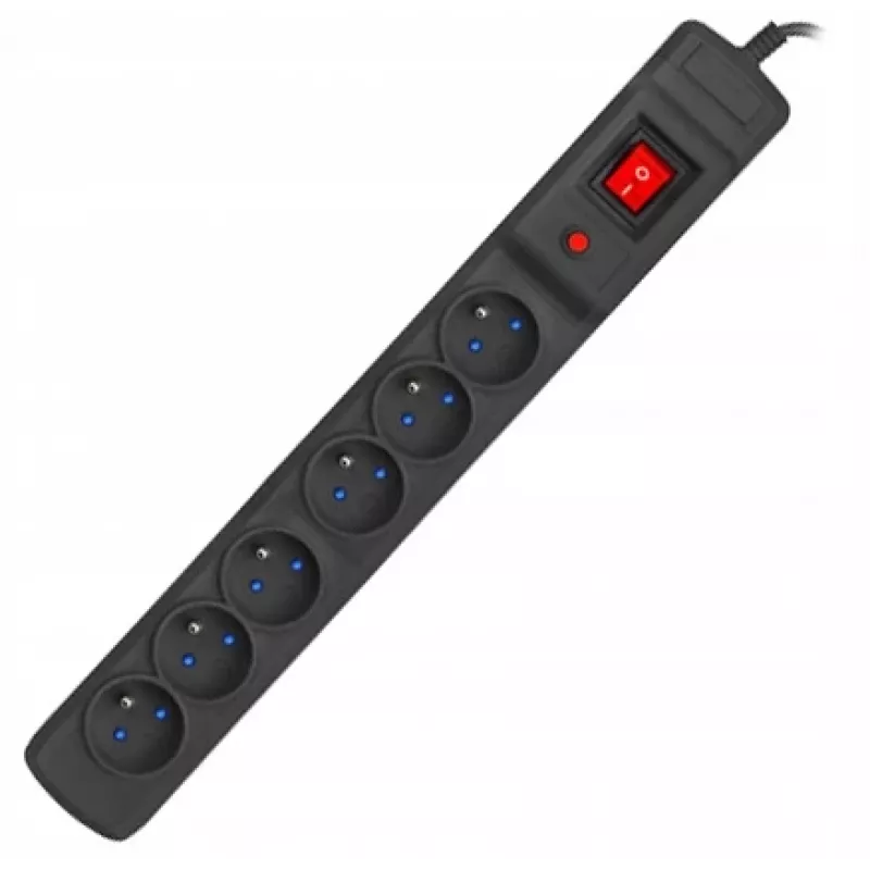 Regleta de enchufes ARMAC Multi M6 con protección contra sobretensiones, 6 tomas, cable de 10 m, negra