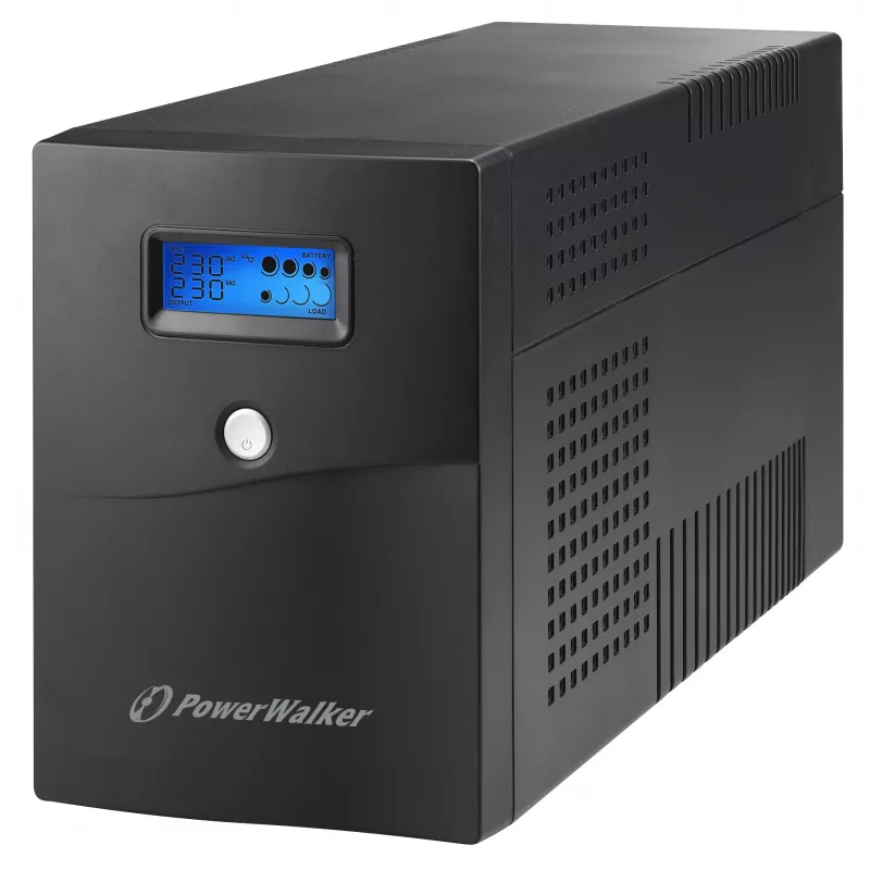 PowerWalker VI 3000 SCL FR SAI line-interactive, 3000 VA / 1800 W, 4 tomas de tipo E, LCD, USB