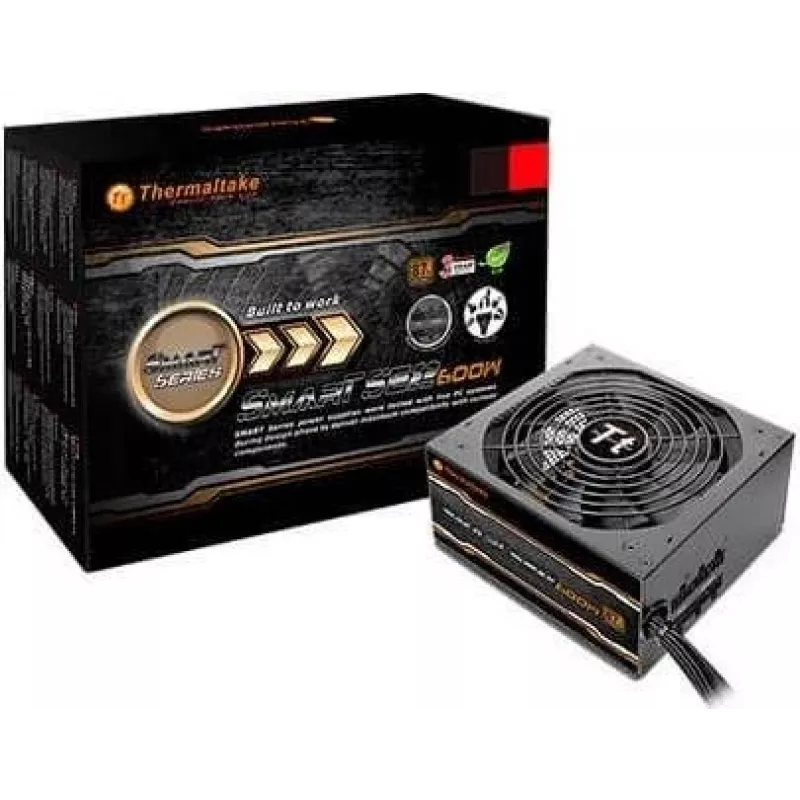 Fuente de alimentación Thermaltake Smart SE2 600W ATX semimodular, 86% de eficiencia, ventilador de 120 mm