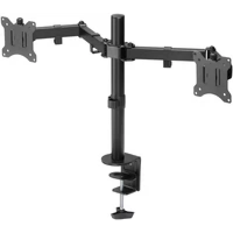 Brazo de monitor Goobay Dual Flex - Pantalla 17-32 inch - Montaje en mesa VESA 75 y 100 mm - Giratorio, orientable e inclinable - Soporte ajustable en altura - Carga máxima