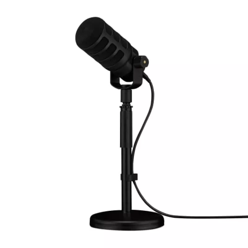 Micrófono de estudio RØDE PodMic USB — cardioide XLR/USB, 24 bits/48 kHz, USB-C, salida de auriculares, control de volumen giratorio, negro