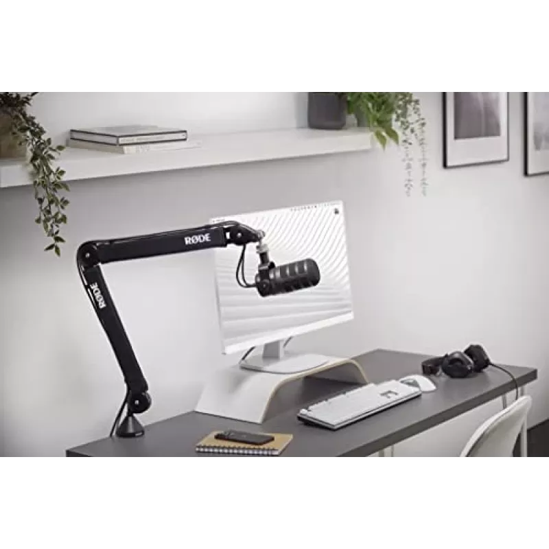 Micrófono de estudio RØDE PodMic USB — cardioide XLR/USB, 24 bits/48 kHz, USB-C, salida de auriculares, control de volumen giratorio, negro