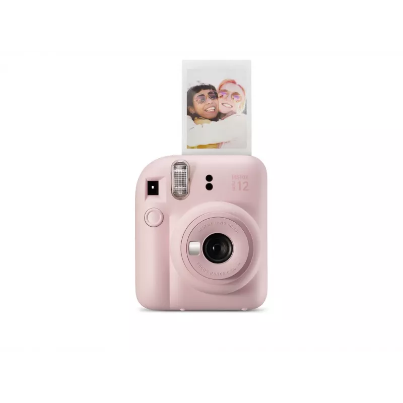 Cámara instantánea Fujifilm Instax Mini 12 Rosa — imagen 86×54 mm, película 62×46 mm, distancia focal 60 mm