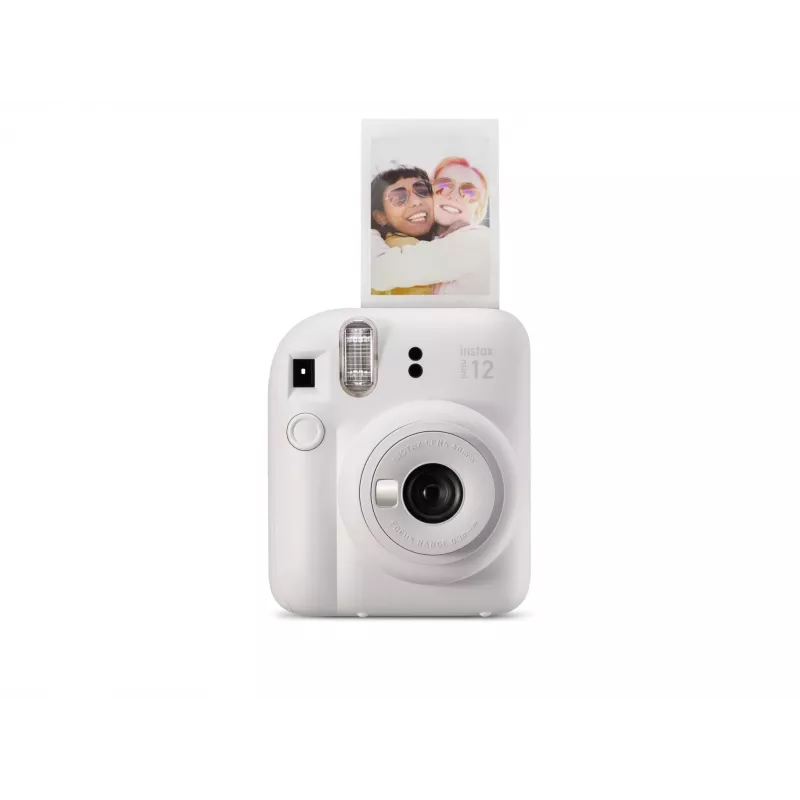 Cámara instantánea Fujifilm Instax Mini 12 Blanca — impresiones 86×54 mm, distancia focal 60 mm, pila AA