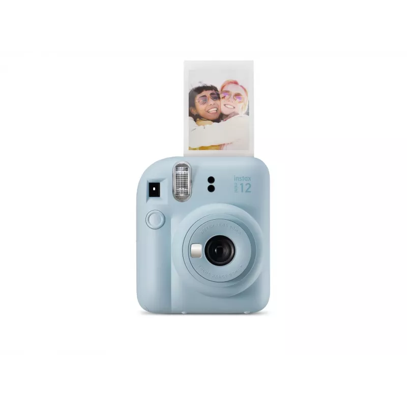 Cámara instantánea Fujifilm Instax Mini 12 Azul — impresiones de 86 x 54 mm, distancia focal 60 mm, obturador electrónico