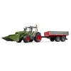 Tractor de juguete BRUDER Fendt Vario 211 con pala frontal y remolque lateral