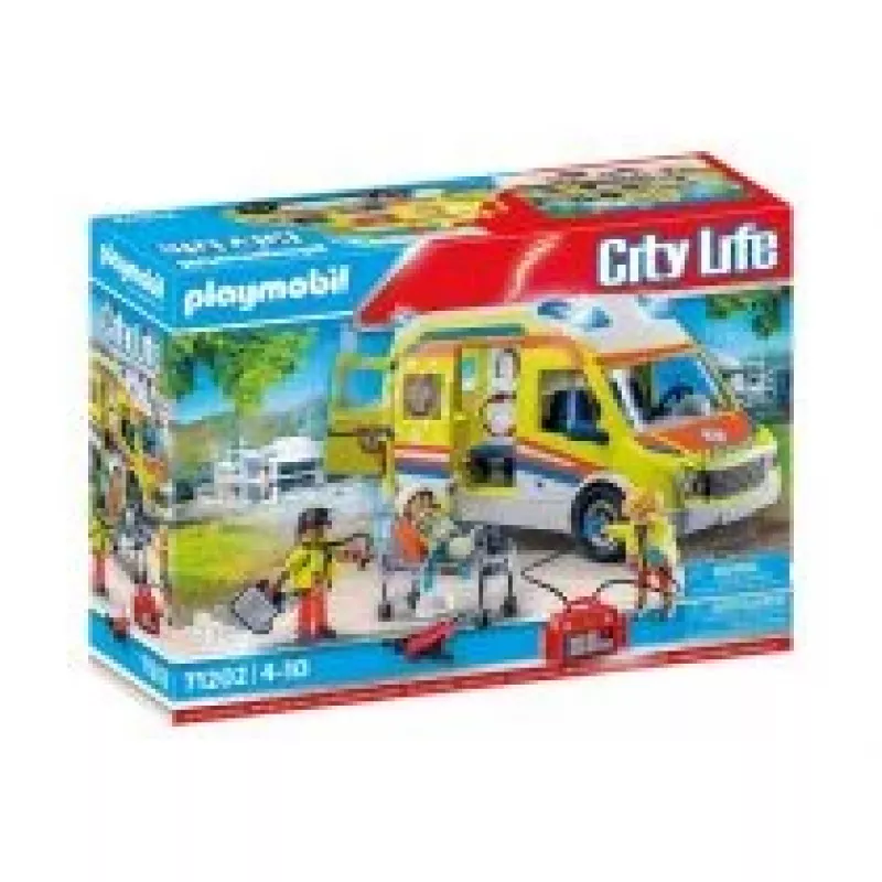 Playmobil 71202 City Life Ambulancia con luz y sonido set de juego apto para niños a partir de 4 años individual