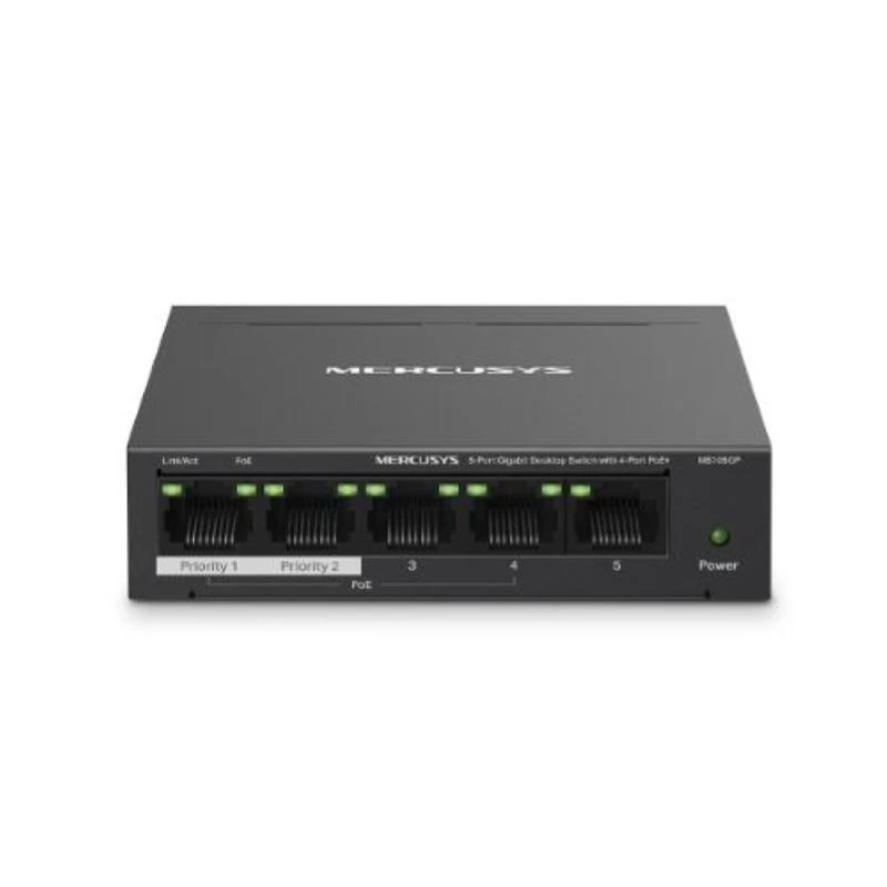 Mercusys switch de sobremesa Gigabit de 5 puertos con 4 puertos PoE+