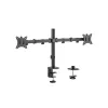 Soporte para monitor Gembird MA-D2-01 para 2 pantallas de hasta 32 pulgadas, VESA 75x75–100x100, pinza, 9 kg, negro