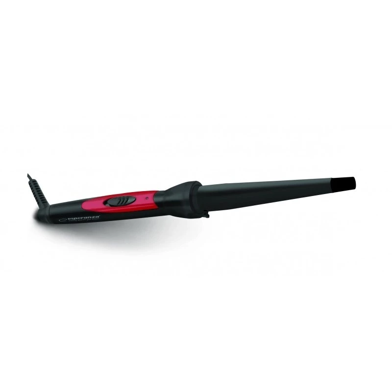 Esperanza SALMA EBL007 rizador cónico, barril de cerámica de 13–25 mm, 25 W, cable giratorio de 1,7 m, negro/rosa