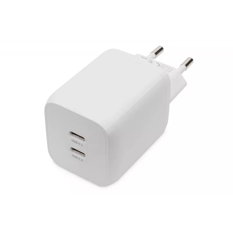 Cargador USB-C Digitus. 2 puertos. 65W GaN