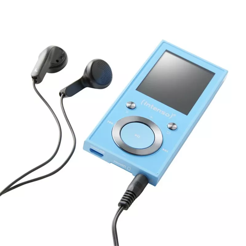 Reproductor MP3 INTENSO Video Scooter BT — 16 GB, pantalla LCD, compatible con MicroSD, azul