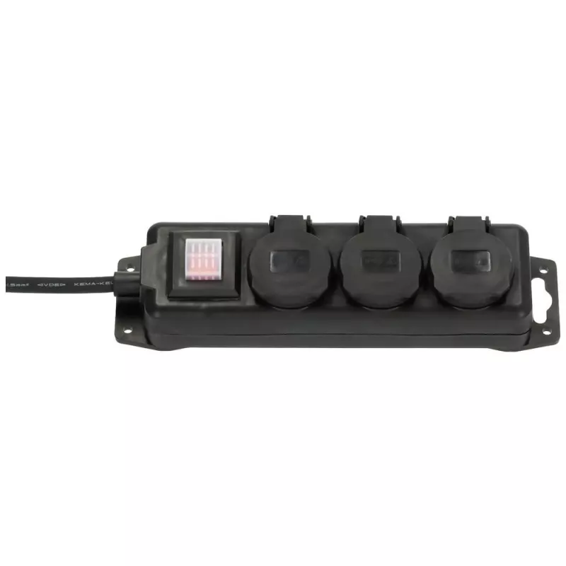 Brennenstuhl 1159950013 - 2 m - Interior/Exterior - Unmanaged - IP44 - Resistente al polvo - Protegido contra la lluvia - Protegido contra salpicaduras - Negro