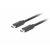 Cable USB-C a USB-C LANBERG CA-CMCM-32CU-0010-BK — USB 3.2 Gen 2, 1 m, negro, carga de 100 W, vídeo 4K