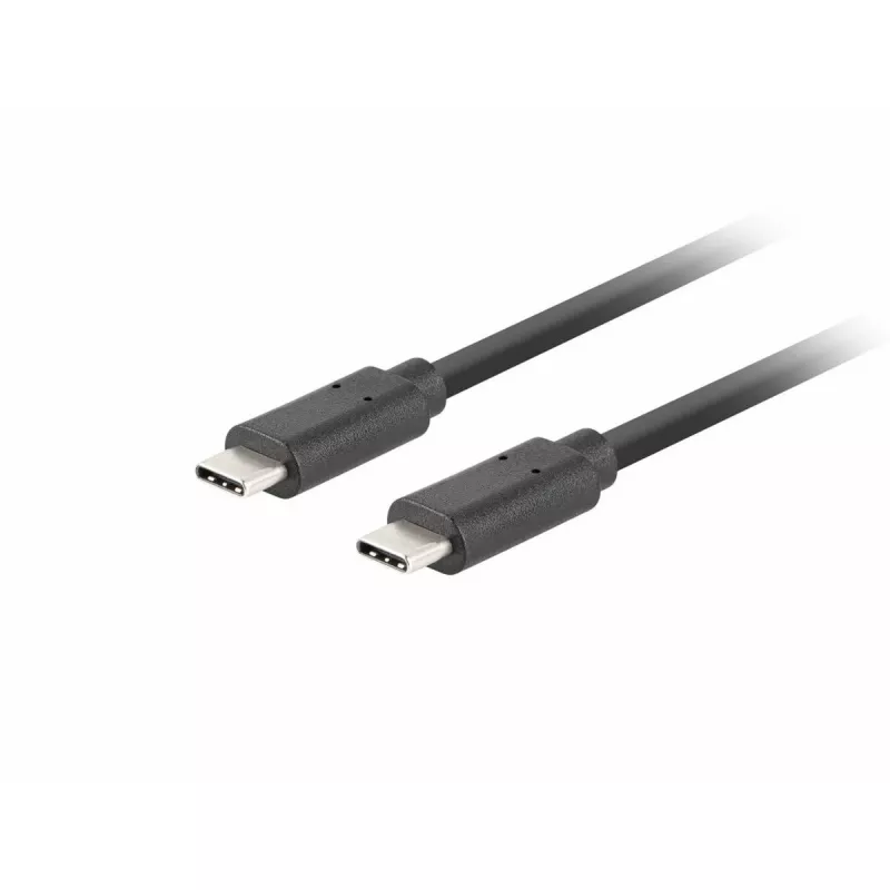 Cable USB-C a USB-C LANBERG CA-CMCM-32CU-0010-BK — USB 3.2 Gen 2, 1 m, negro, carga de 100 W, vídeo 4K