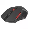 Ratón inalámbrico DEFENDER ACCURA MM-275 RF, óptico, ambidiestro, 1600 DPI, receptor USB RF, 5–6 botones, negro/rojo