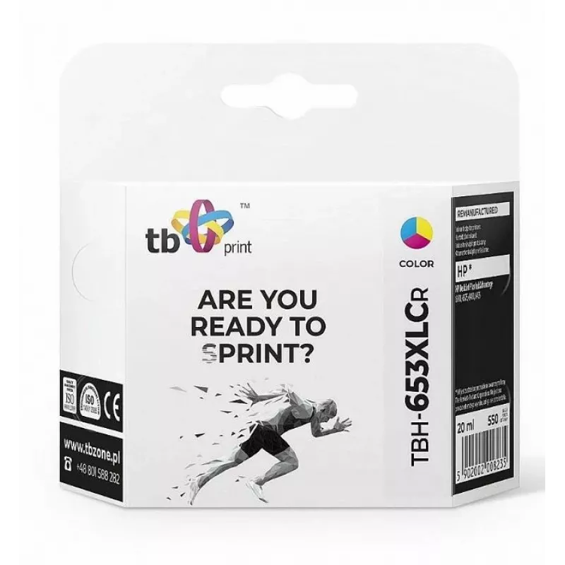 Tinta para HP DJ6075 TBH-653XLCR CMY ref.