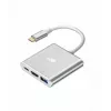 Adaptador hub USB-C TB AKTBXVAU3HMPDAV — 3 en 1: HDMI + USB-A + USB-C PD, plata
