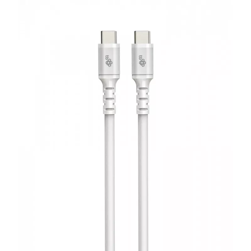 Cable USB C - USB C 1m silicona blanco