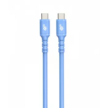 Cable USB C - USB C 1m silicona azul