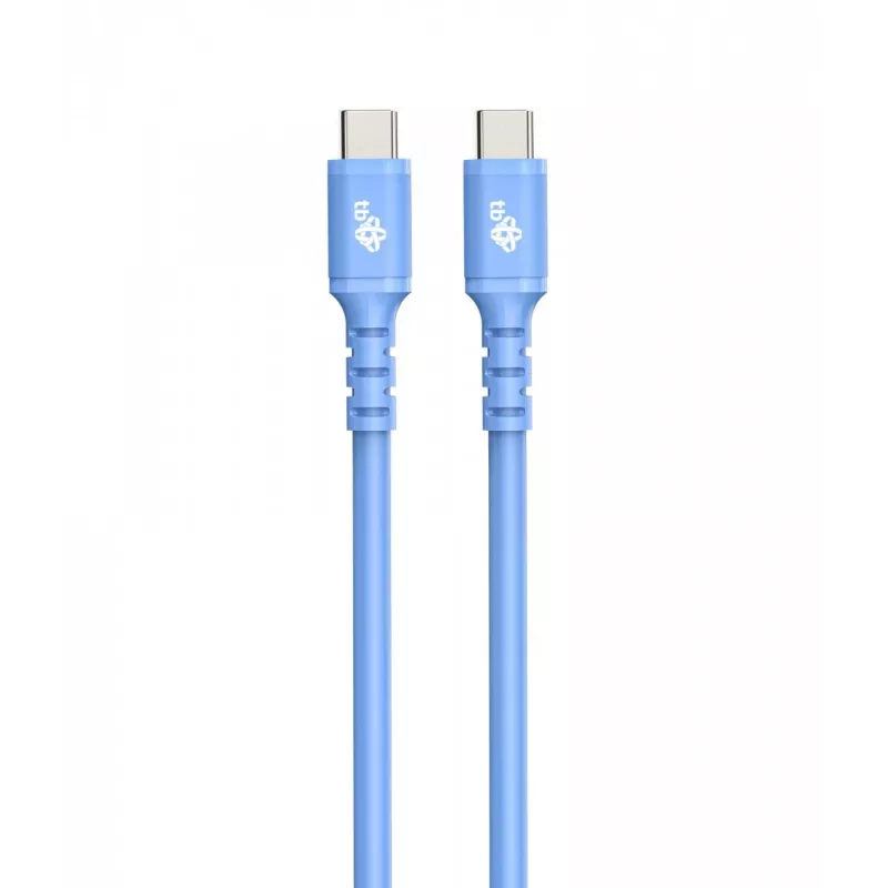Cable USB C - USB C 1m silicona azul