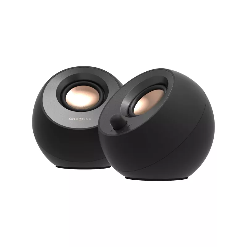 Altavoces de sobremesa CREATIVE Pebble V3 minimalistas 2.0 USB-C con audio USB, Clear Dialog Enhancement, Bluetooth 5.0, 8W RMS con 16W de potencia máxima