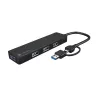 Hub USB NATEC Mayfly USB 3.2 Gen 1 Type-A Type-C 5000 Mbit/s Negro