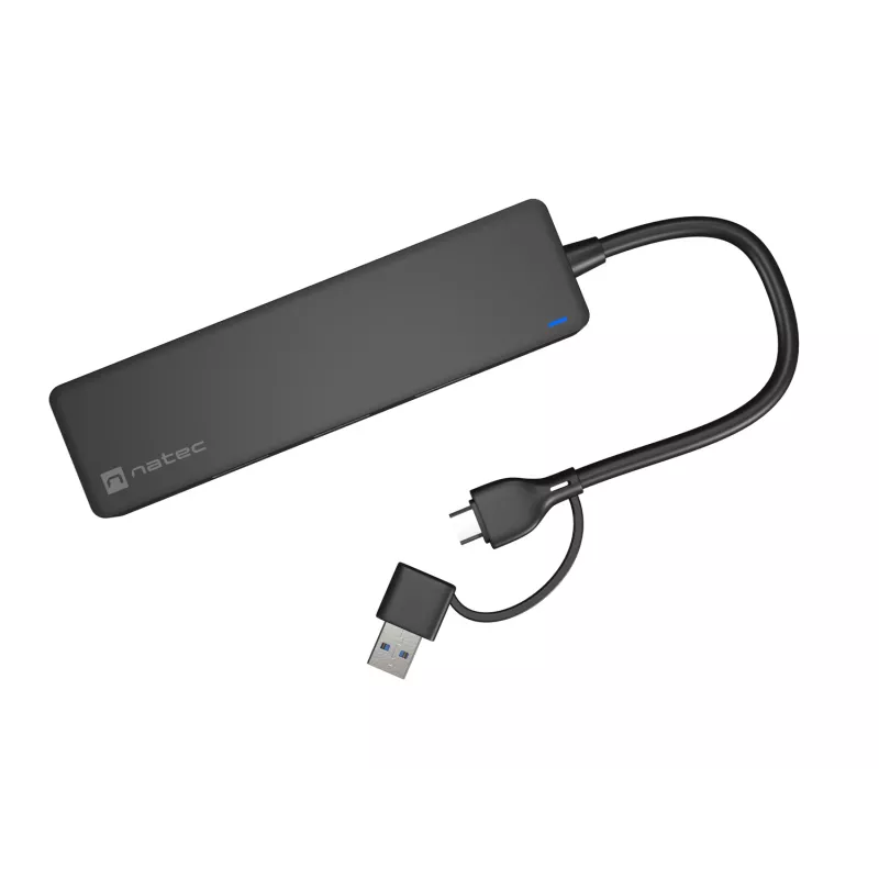 Hub USB NATEC Mayfly USB 3.2 Gen 1 Type-A Type-C 5000 Mbit/s Negro