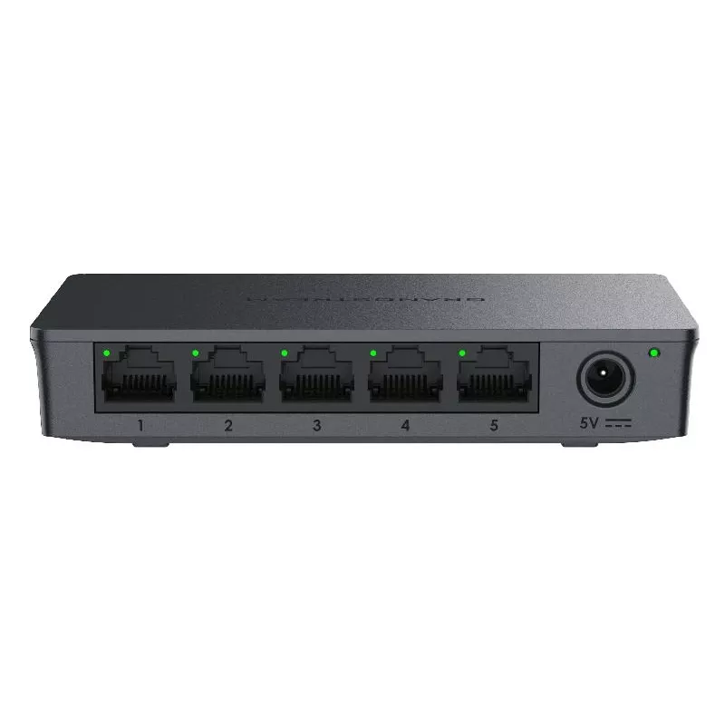 Grandstream GWN7700 switch no gestionado capa 2 5 puertos Gigabit capacidad de conmutación 10Gbps 802.1p QoS negro sobremesa/pared 5VDC